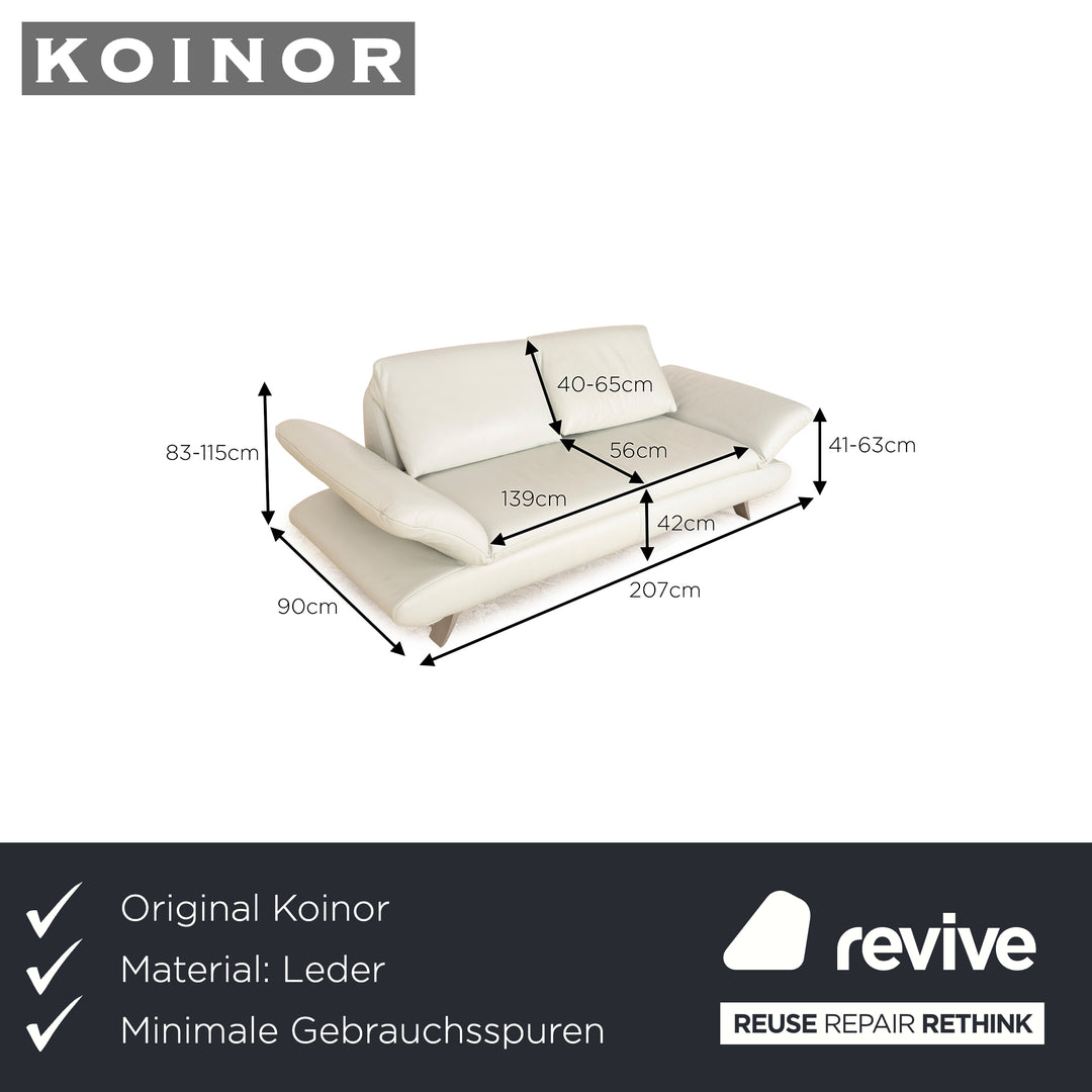Koinor Velluti Leather Two Seater Ice Blue Turquoise Manual Function Sofa Couch
