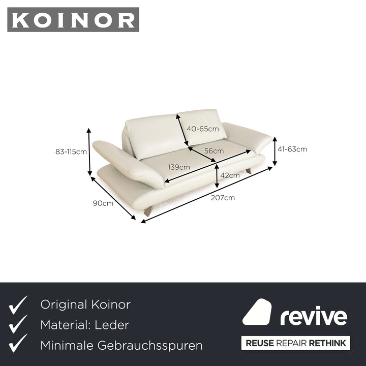 Koinor Rossini leather two-seater ice blue turquoise manual function sofa couch