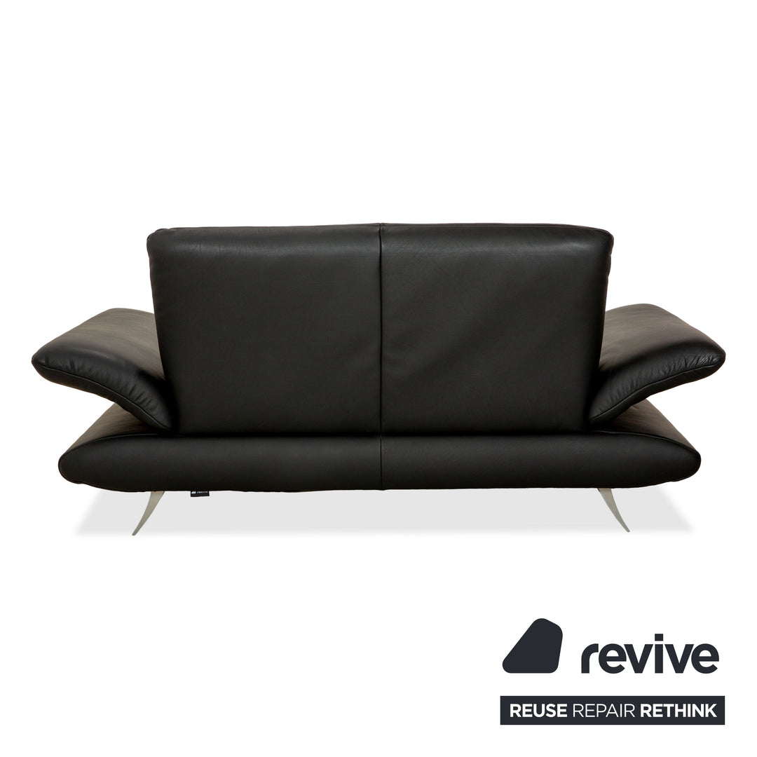 Koinor Rossini Leder Zweisitzer Garnitur Schwarz manuelle Funktion Sofa Couch