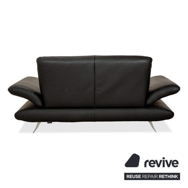 Koinor Rossini Leder Zweisitzer Garnitur Schwarz manuelle Funktion Sofa Couch