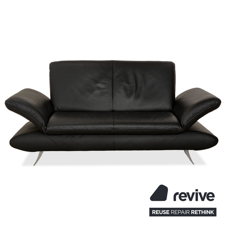 Koinor Rossini Leder Zweisitzer Garnitur Schwarz manuelle Funktion Sofa Couch