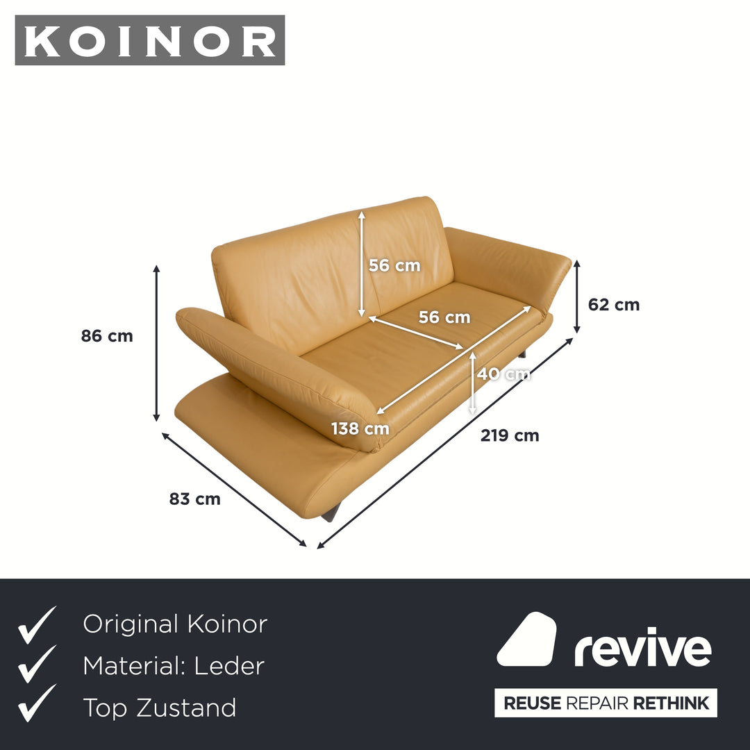 Koinor Rossini Cuir Deux Places Jaune Fonction Manuelle