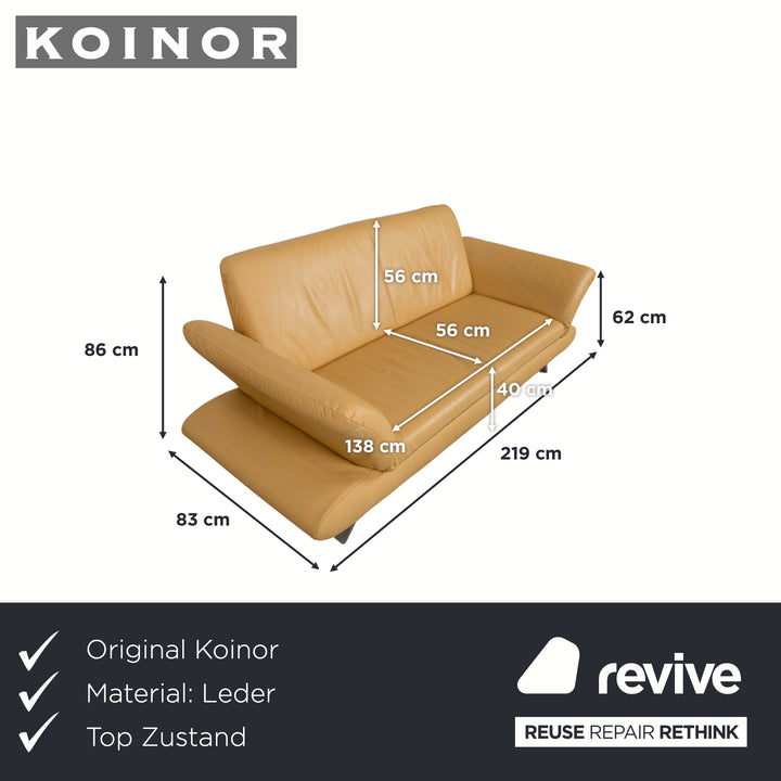 Koinor Rossini Cuir Deux Places Jaune Fonction Manuelle