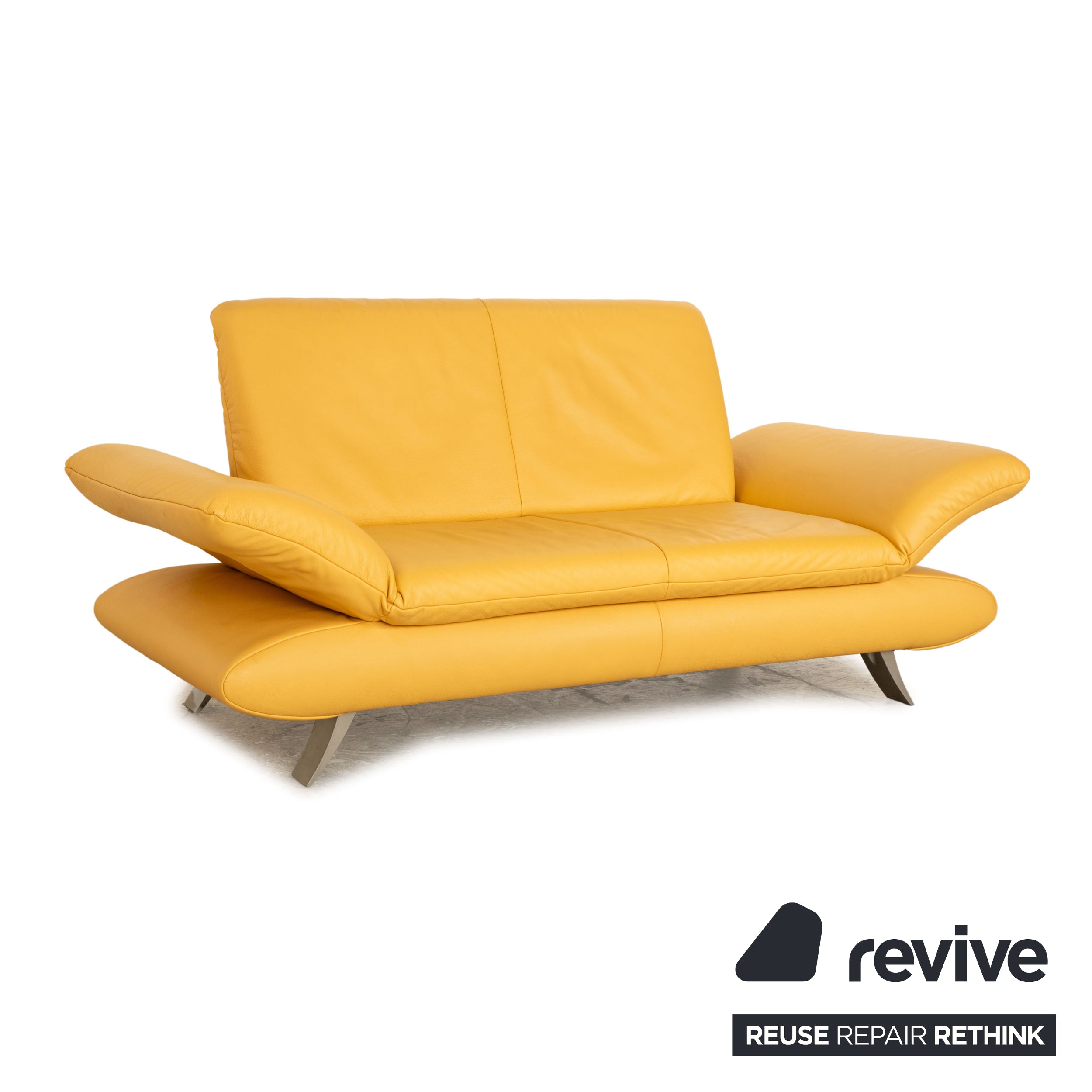 Koinor Rossini Leder Zweisitzer Gelb manuelle Funktion Sofa Couch
