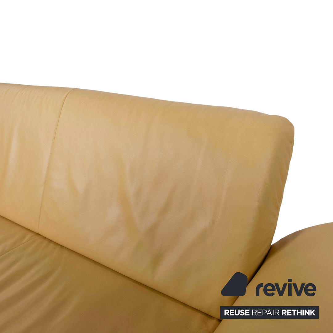 Koinor Rossini Cuir Deux Places Jaune Fonction Manuelle