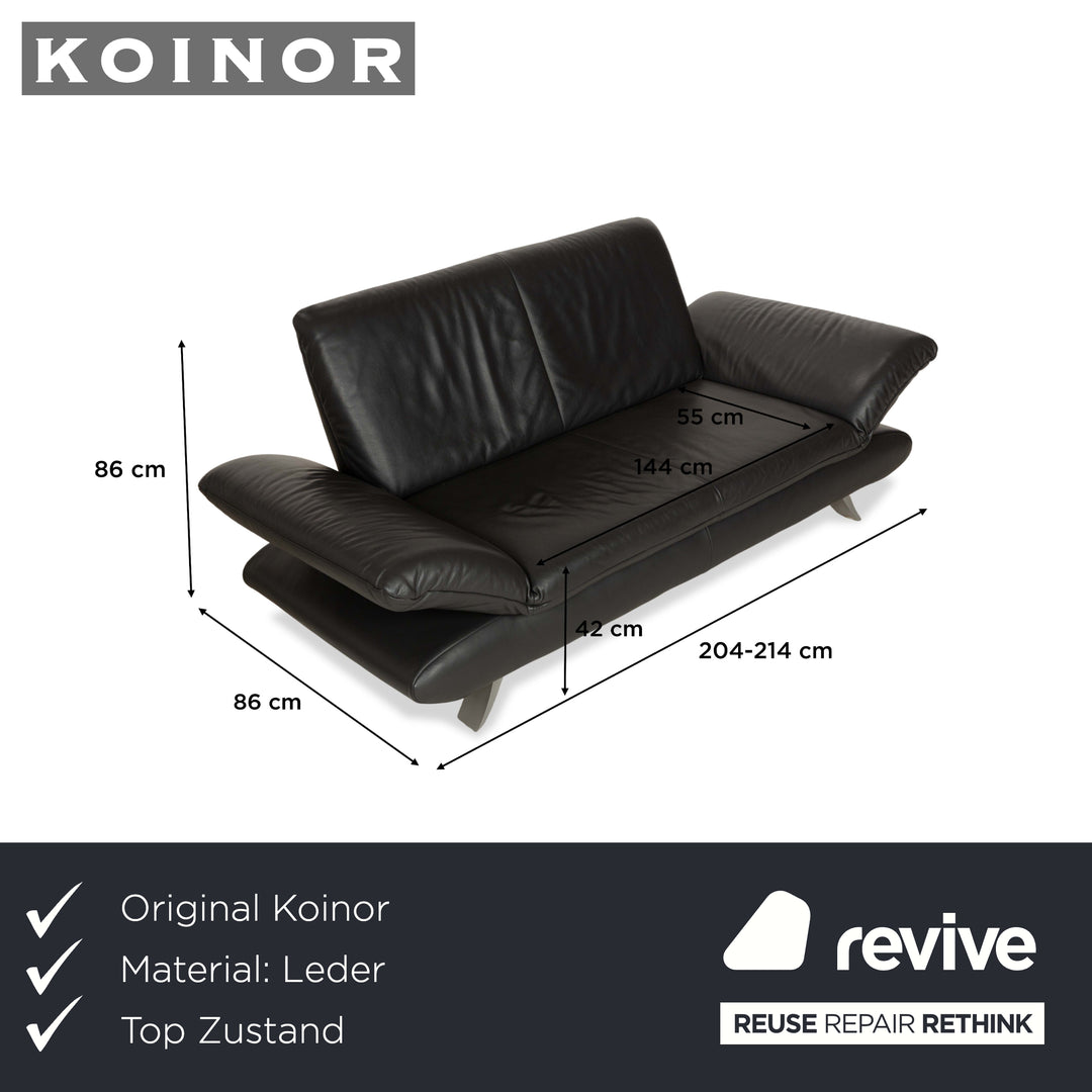Koinor Rossini Leder Zweisitzer Grau Anthrazit manuelle Funktion Sofa Couch