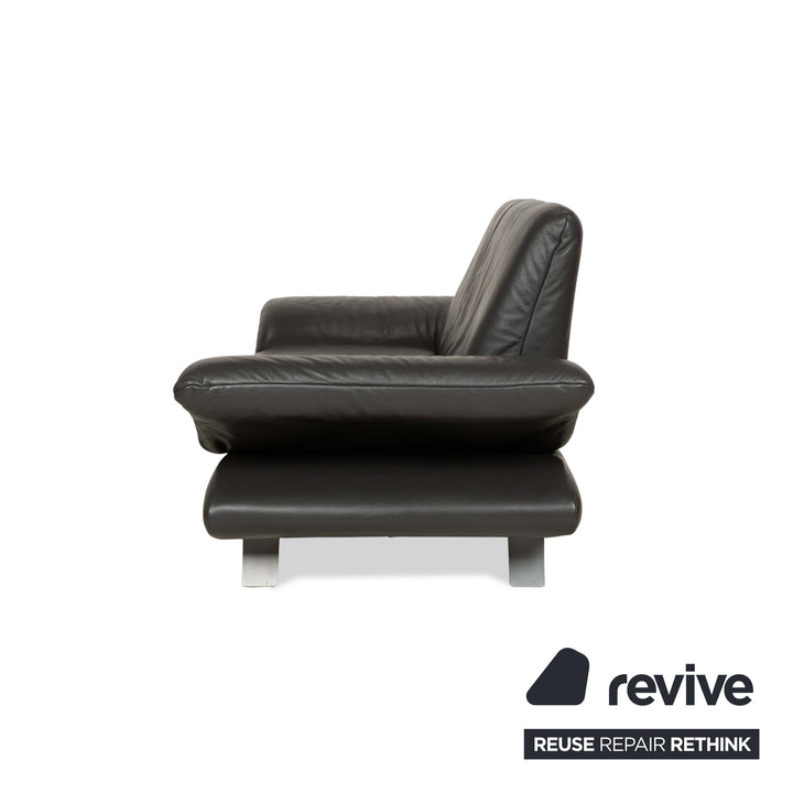 Koinor Rossini Leder Zweisitzer Grau Anthrazit manuelle Funktion Sofa Couch