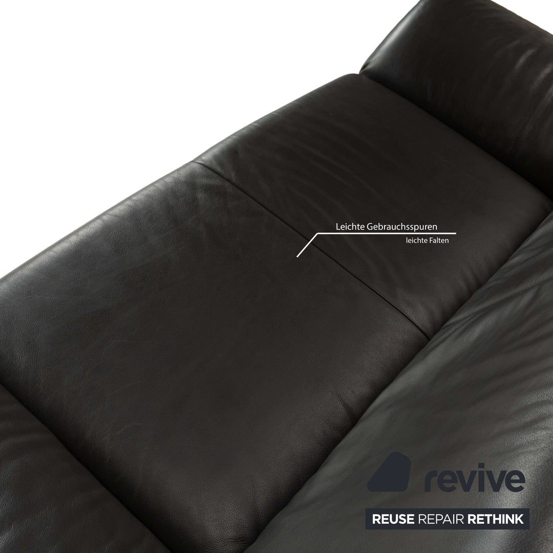 Koinor Rossini Leder Zweisitzer Grau Anthrazit manuelle Funktion Sofa Couch