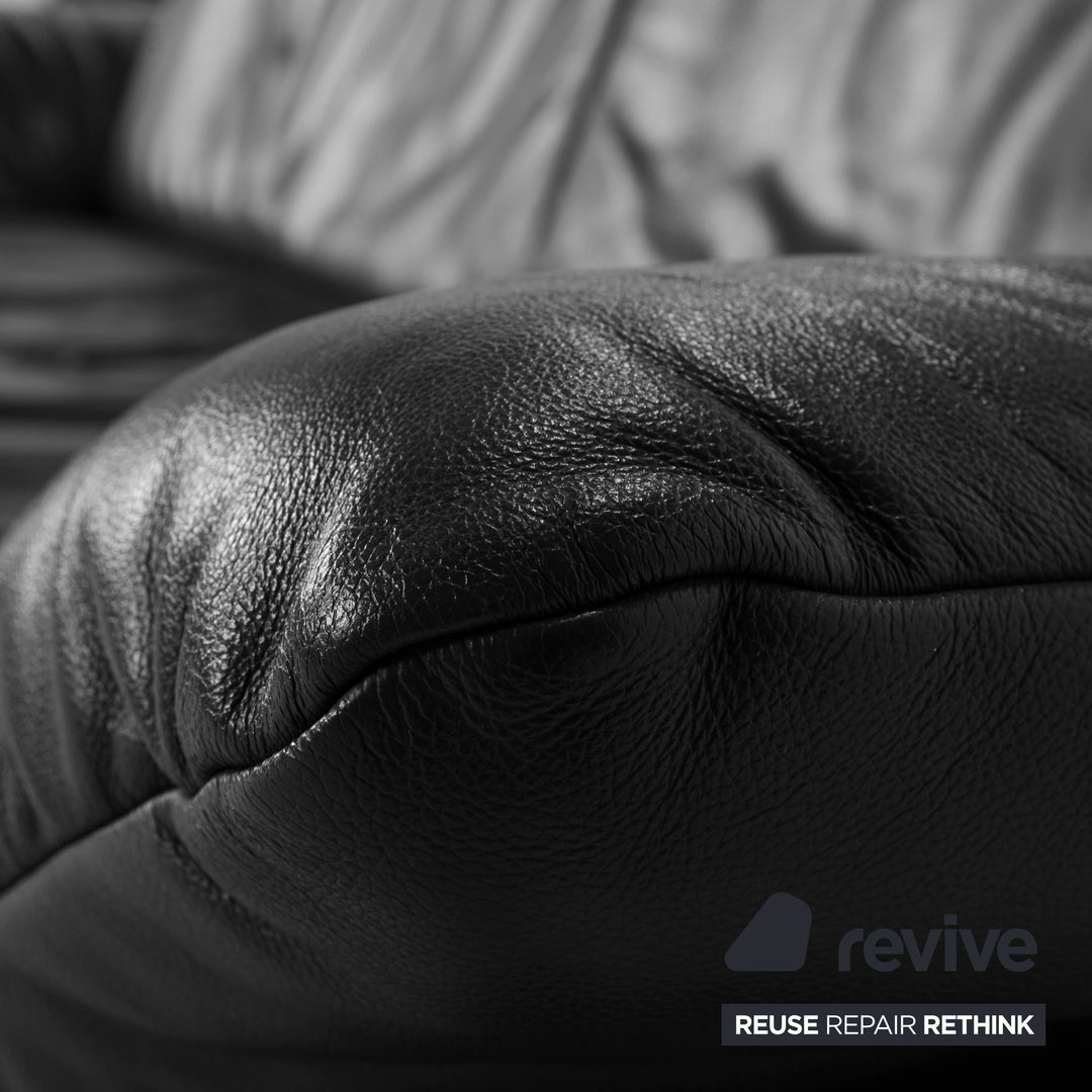 Koinor Rossini Leder Zweisitzer Grau Anthrazit manuelle Funktion Sofa Couch