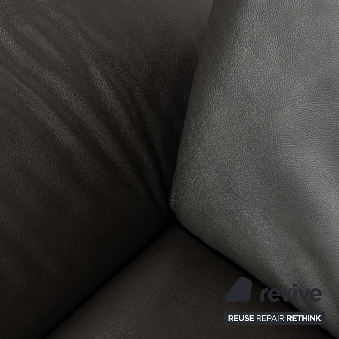 Koinor Rossini Leder Zweisitzer Grau Anthrazit manuelle Funktion Sofa Couch