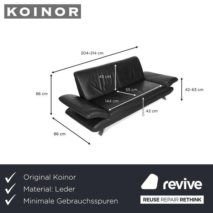 Koinor Rossini Leder Zweisitzer Grau Anthrazit manuelle Funktion Sofa Couch