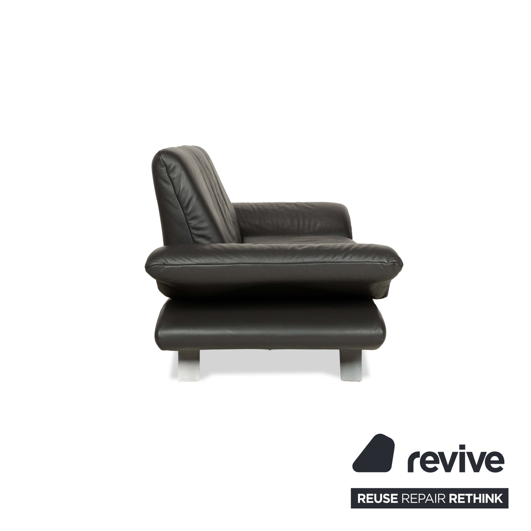 Koinor Rossini Leder Zweisitzer Grau Anthrazit manuelle Funktion Sofa Couch