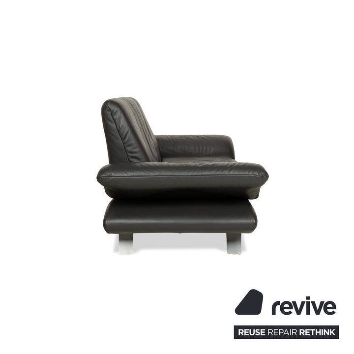 Koinor Rossini Leder Zweisitzer Grau Anthrazit manuelle Funktion Sofa Couch