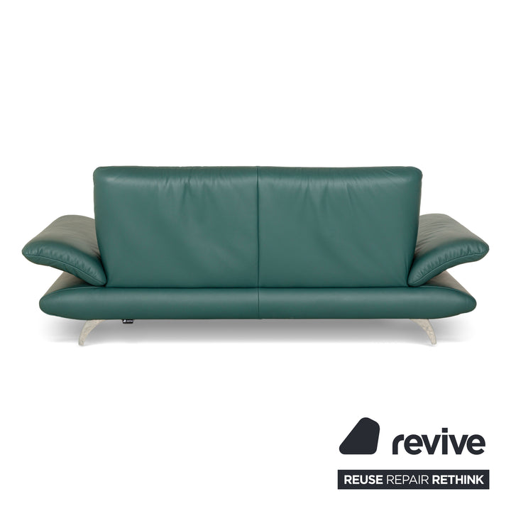 Koinor Rossini Leather Two-Seater Green/Petrol/Emerald Green Manual Function Sofa Couch