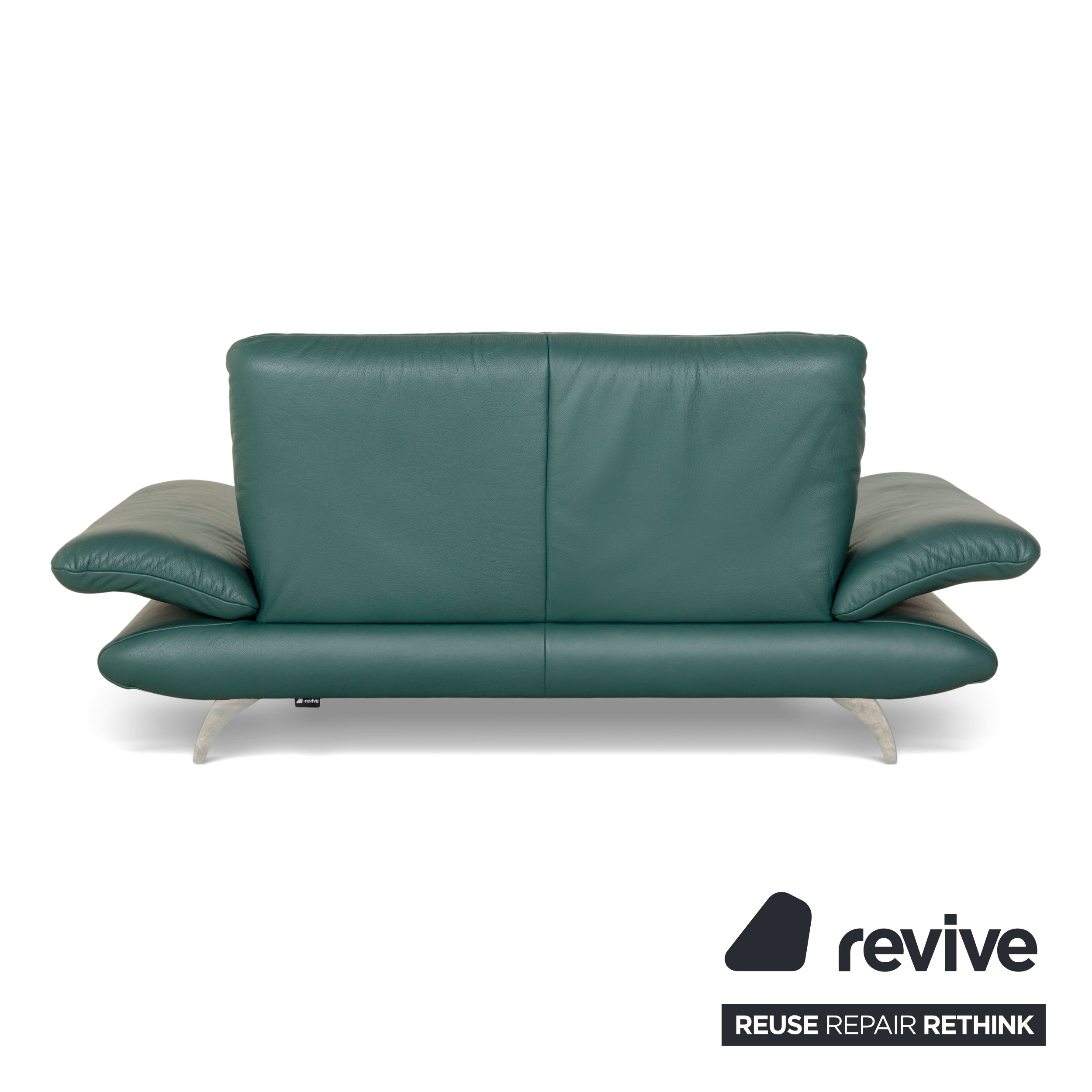 Koinor Rossini Leather Two-Seater Green/Petrol/Emerald Green Manual Function Sofa Couch