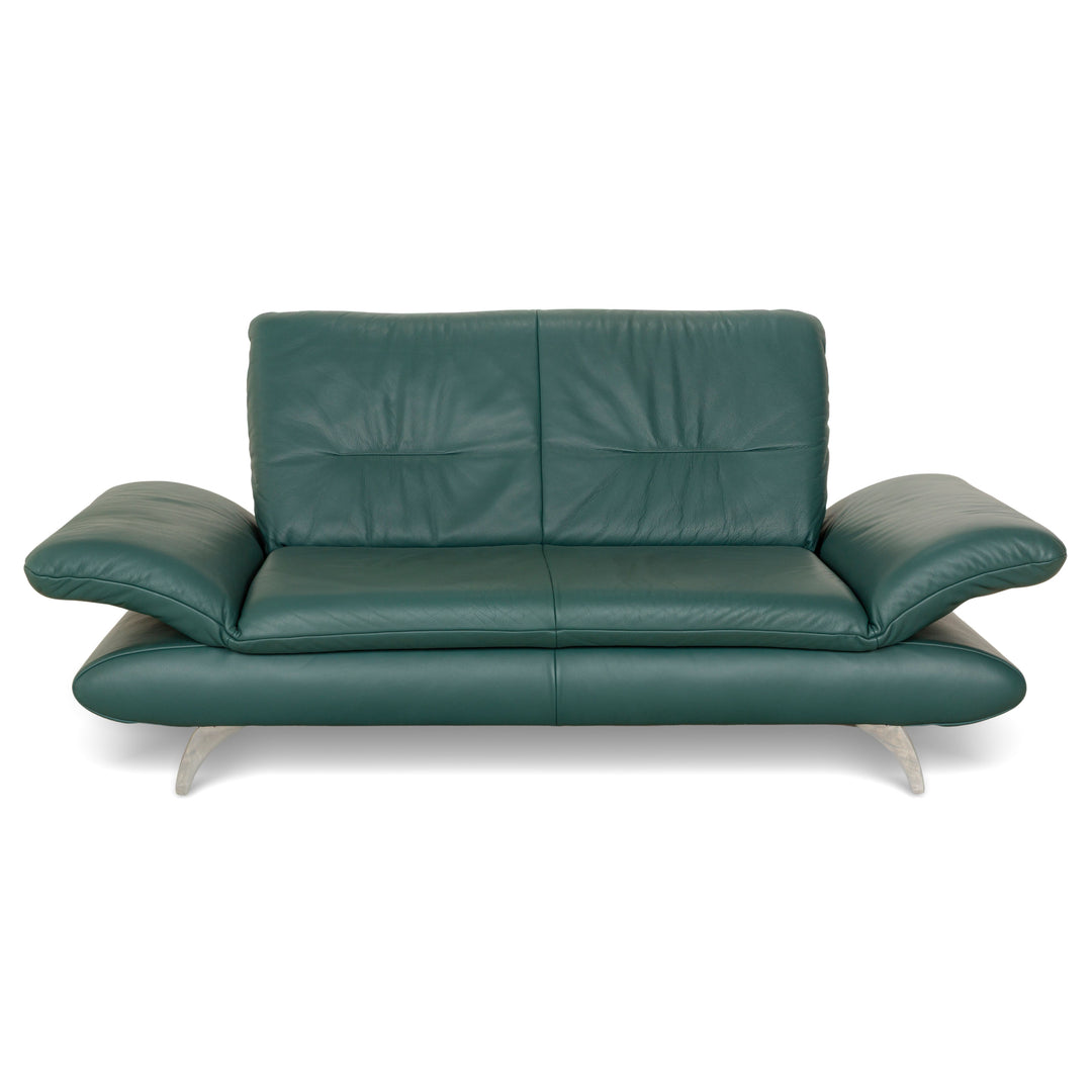 Koinor Rossini Leather Two-Seater Green/Petrol/Emerald Green Manual Function Sofa Couch