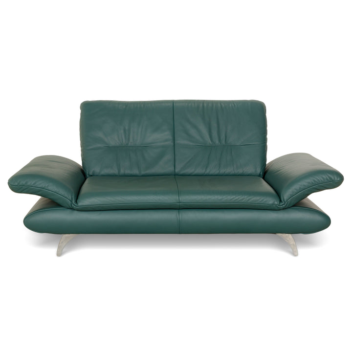 Koinor Rossini Leather Two-Seater Green/Petrol/Emerald Green Manual Function Sofa Couch