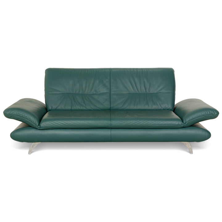 Koinor Rossini Leather Two-Seater Green/Petrol/Emerald Green Manual Function Sofa Couch