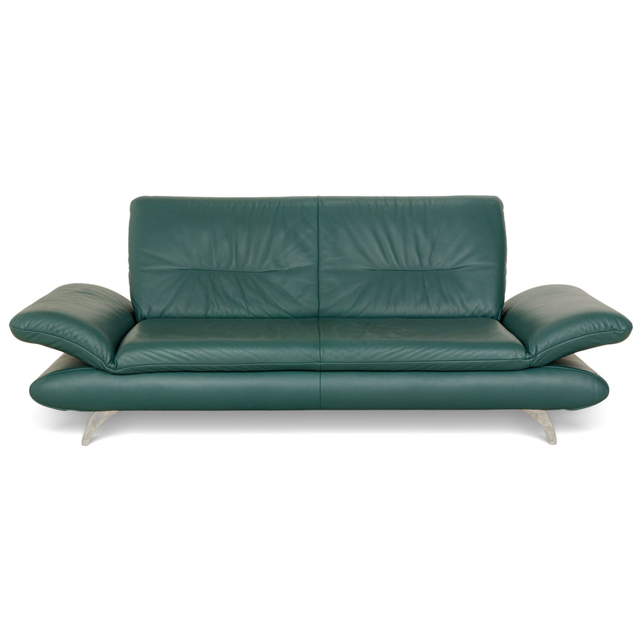 Koinor Rossini Leather Two-Seater Green/Petrol/Emerald Green Manual Function Sofa Couch