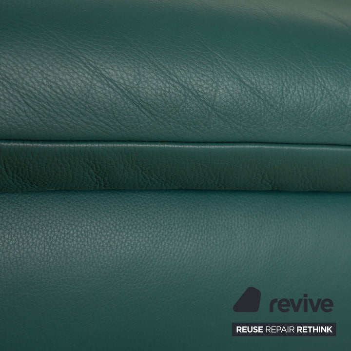 Koinor Rossini Leather Two-Seater Green/Petrol/Emerald Green Manual Function Sofa Couch