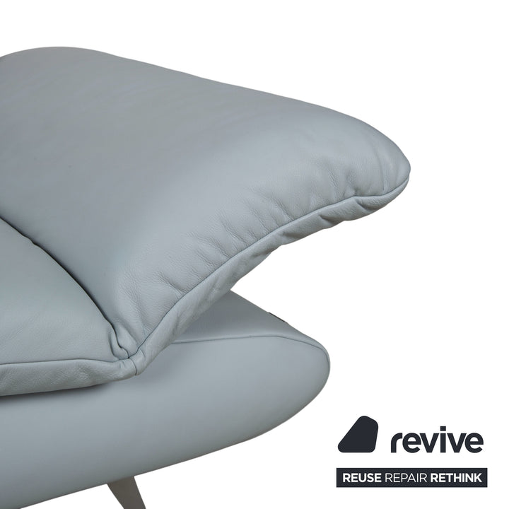 Koinor Rossini Leder Zweisitzer Hocker Blau Grau manuelle Funktion Sofa Couch