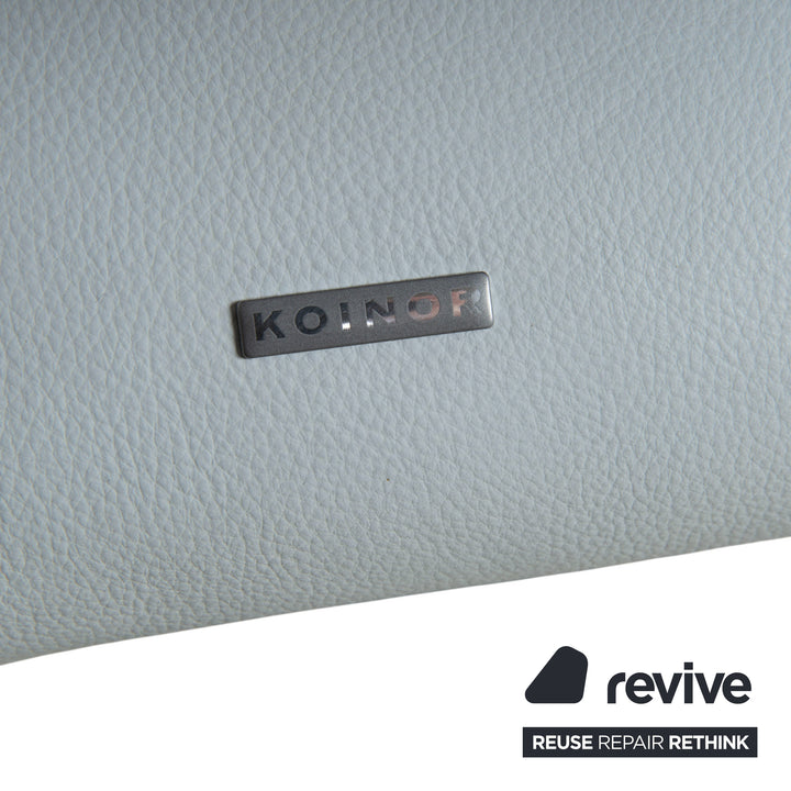 Koinor Rossini Leder Zweisitzer Hocker Blau Grau manuelle Funktion Sofa Couch