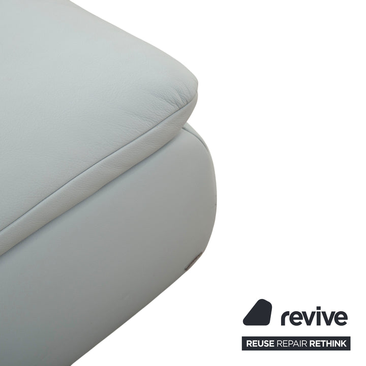 Koinor Rossini Leder Zweisitzer Hocker Blau Grau manuelle Funktion Sofa Couch