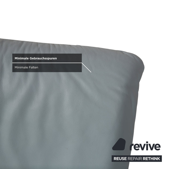 Koinor Rossini Leder Zweisitzer Hocker Blau Grau manuelle Funktion Sofa Couch