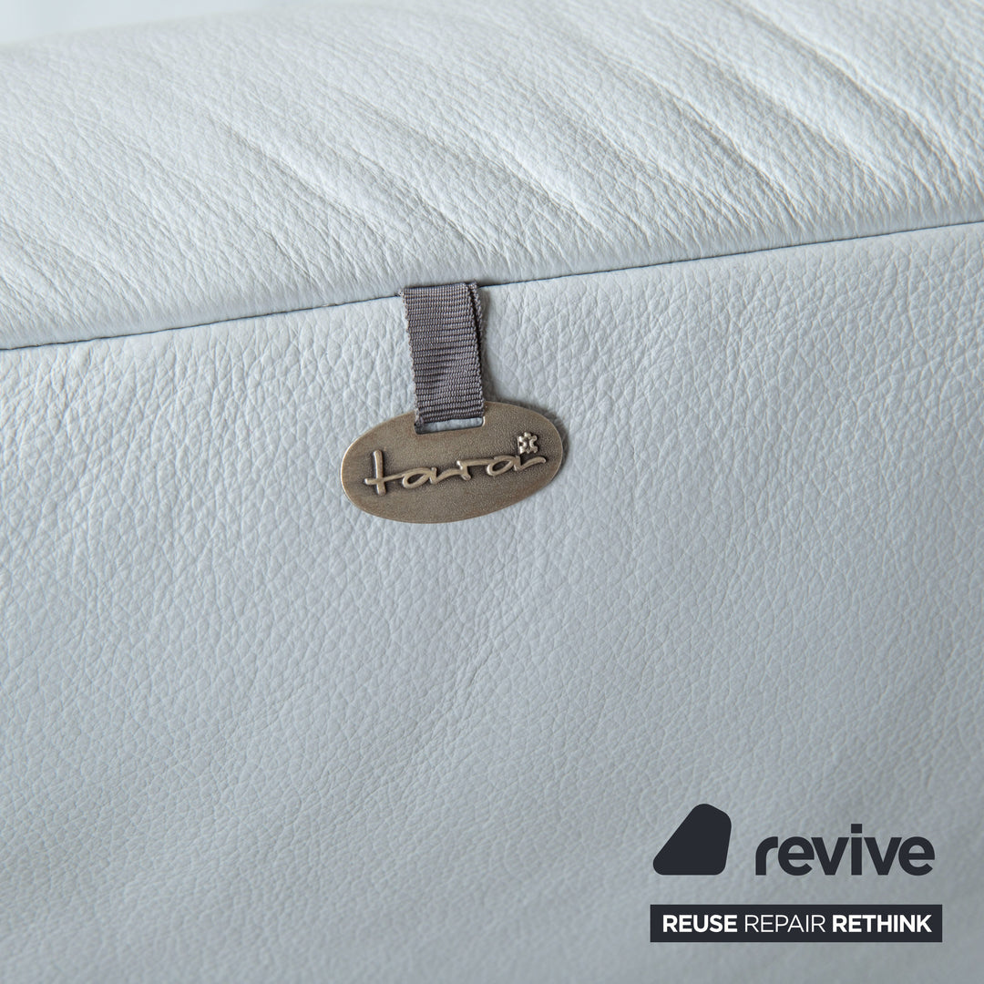 Koinor Rossini Leder Zweisitzer Hocker Blau Grau manuelle Funktion Sofa Couch