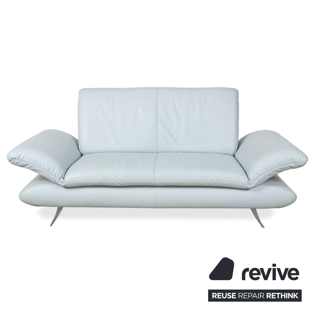 Koinor Rossini Leder Zweisitzer Hocker Blau Grau manuelle Funktion Sofa Couch