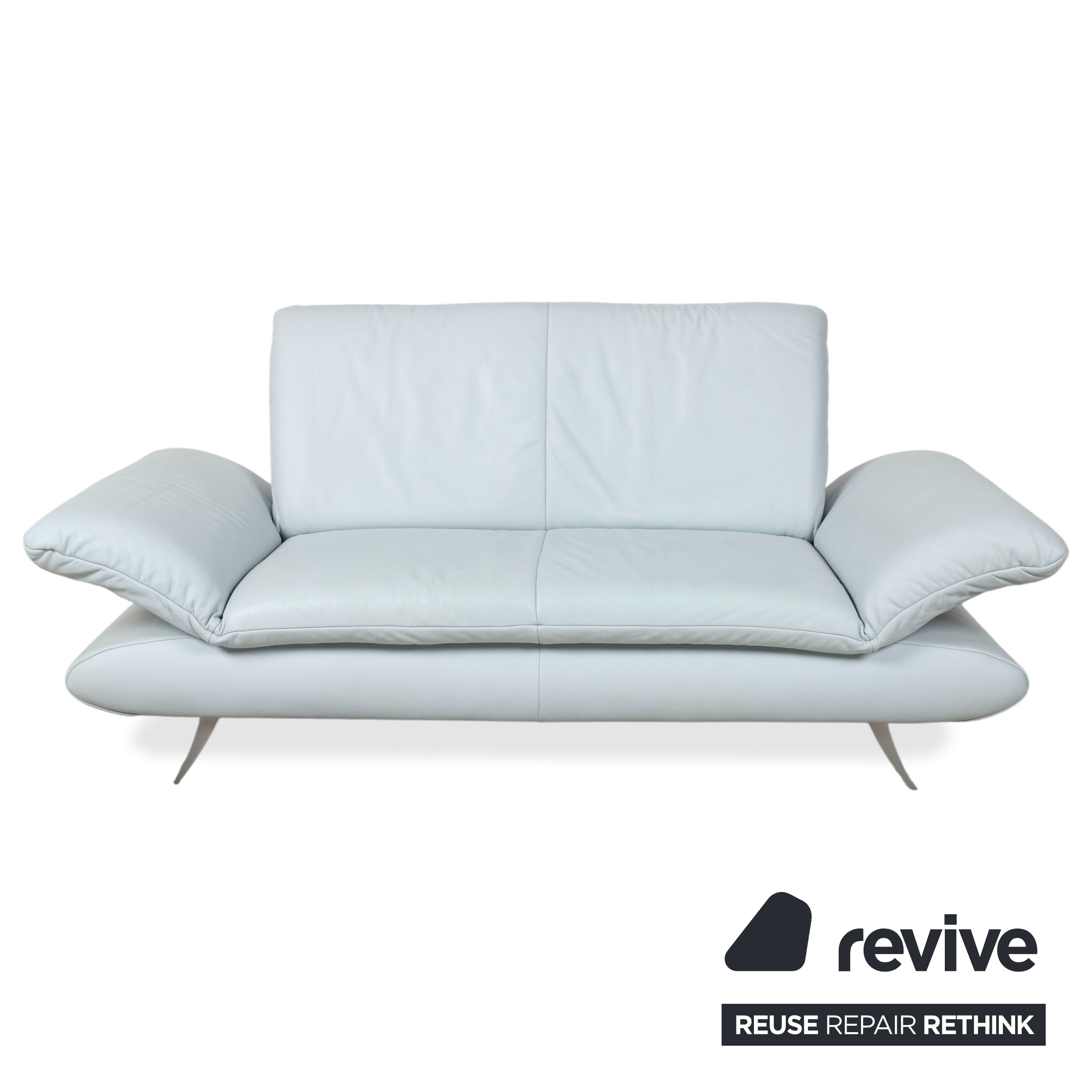 Koinor Rossini Leder Zweisitzer Hocker Blau Grau manuelle Funktion Sofa Couch