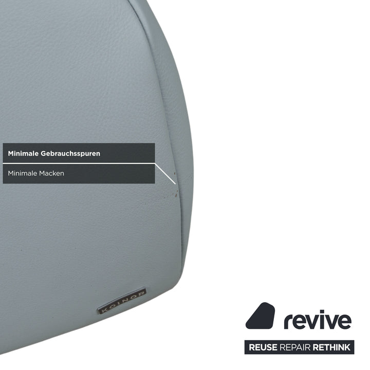 Koinor Rossini Leder Zweisitzer Hocker Blau Grau manuelle Funktion Sofa Couch