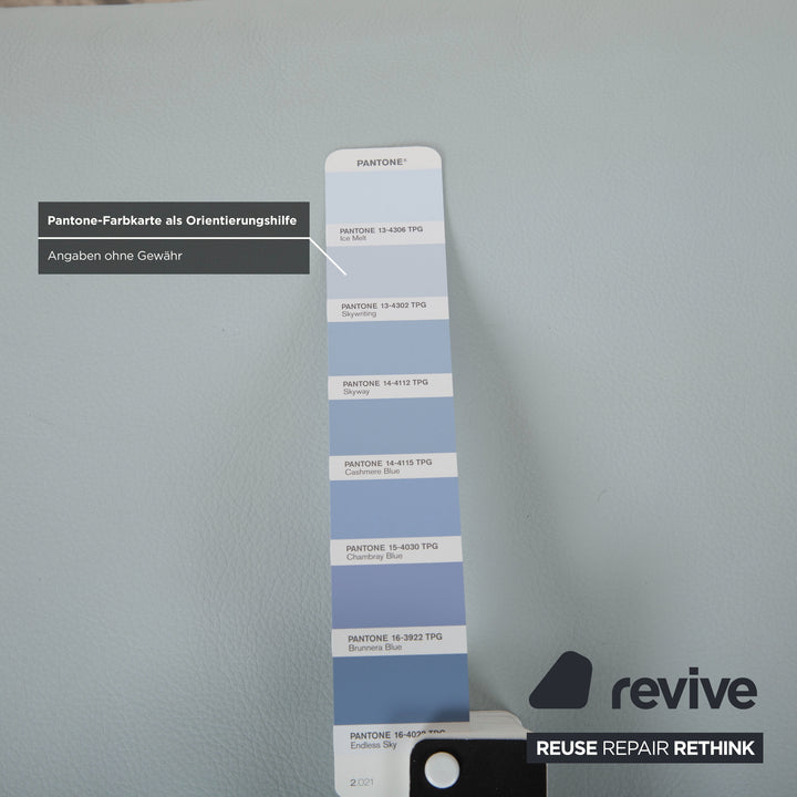 Koinor Rossini Leder Zweisitzer Hocker Blau Grau manuelle Funktion Sofa Couch