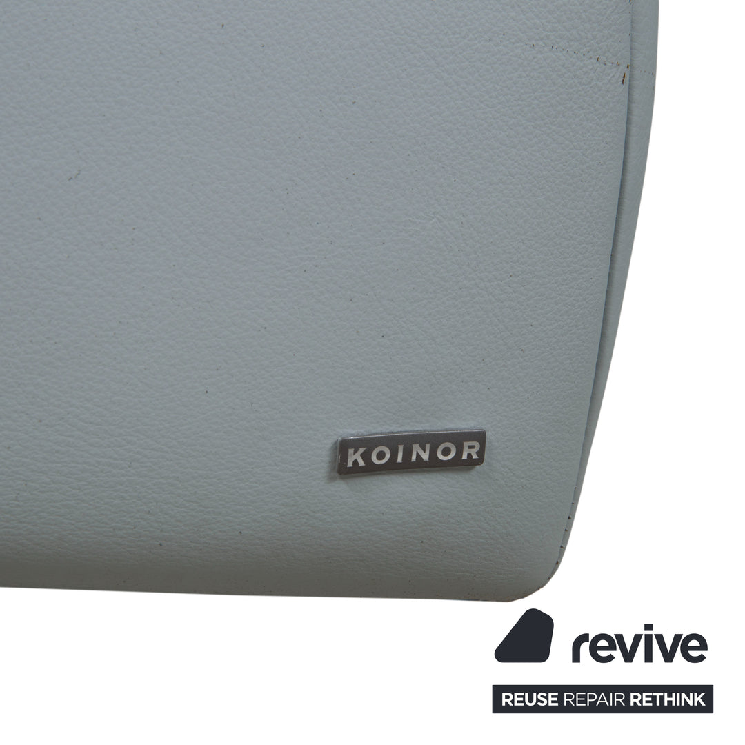 Koinor Rossini Leder Zweisitzer Hocker Blau Grau manuelle Funktion Sofa Couch