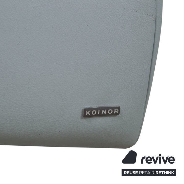 Koinor Rossini Leder Zweisitzer Hocker Blau Grau manuelle Funktion Sofa Couch