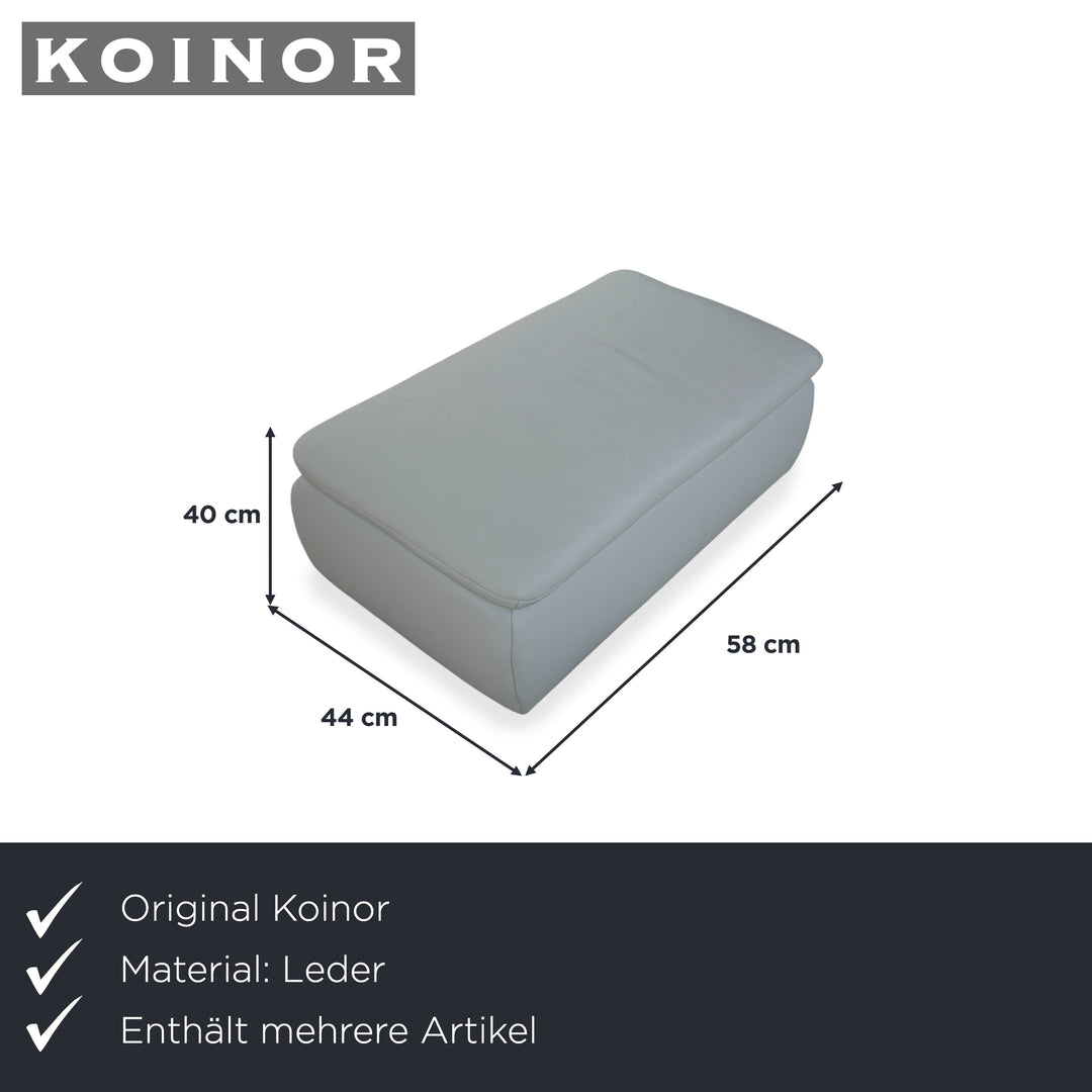 Koinor Rossini Leder Zweisitzer Hocker Blau Grau manuelle Funktion Sofa Couch