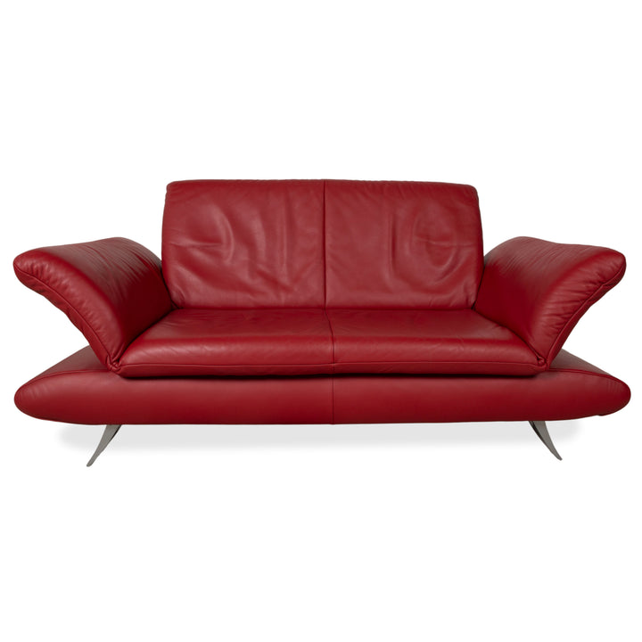 KOINOR Rossini Leather Two-Seater Red Manual Function Sofa Couch