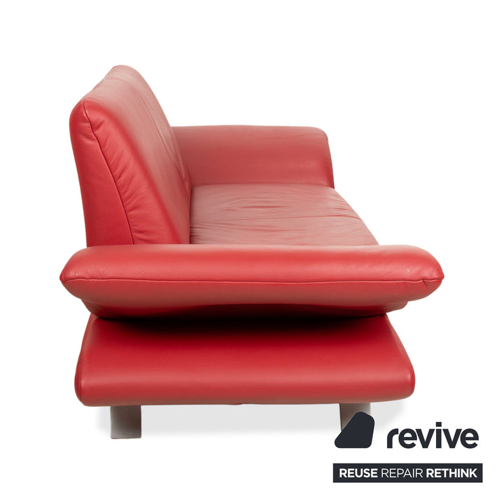 Koinor Rossini lederen tweezitsbank rood handmatige functie bank couch