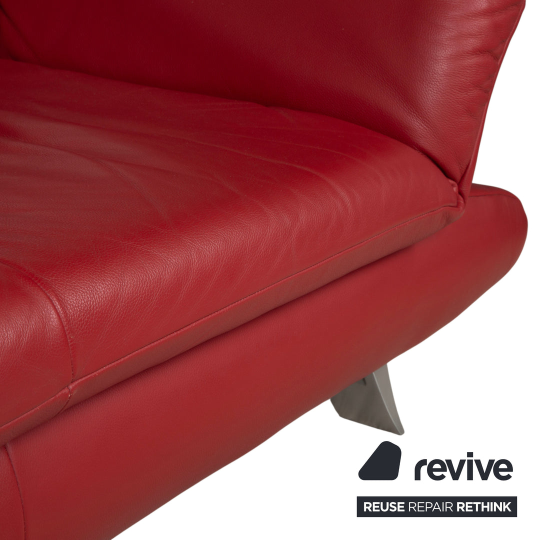 KOINOR Rossini Leather Two-Seater Red Manual Function Sofa Couch