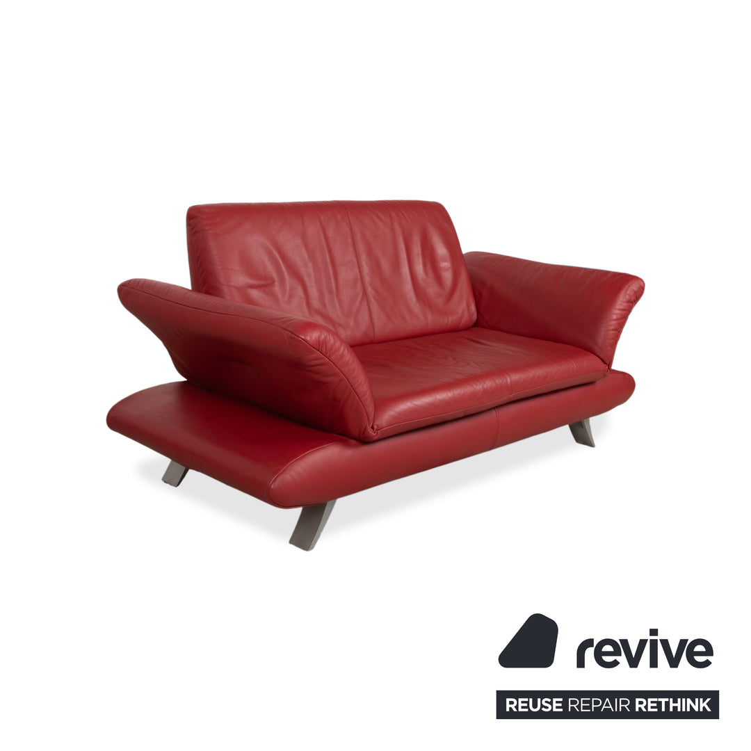 KOINOR Rossini Leather Two-Seater Red Manual Function Sofa Couch