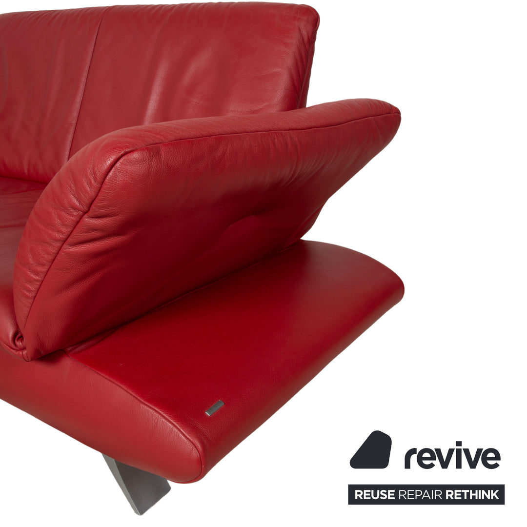 KOINOR Rossini Leather Two-Seater Red Manual Function Sofa Couch