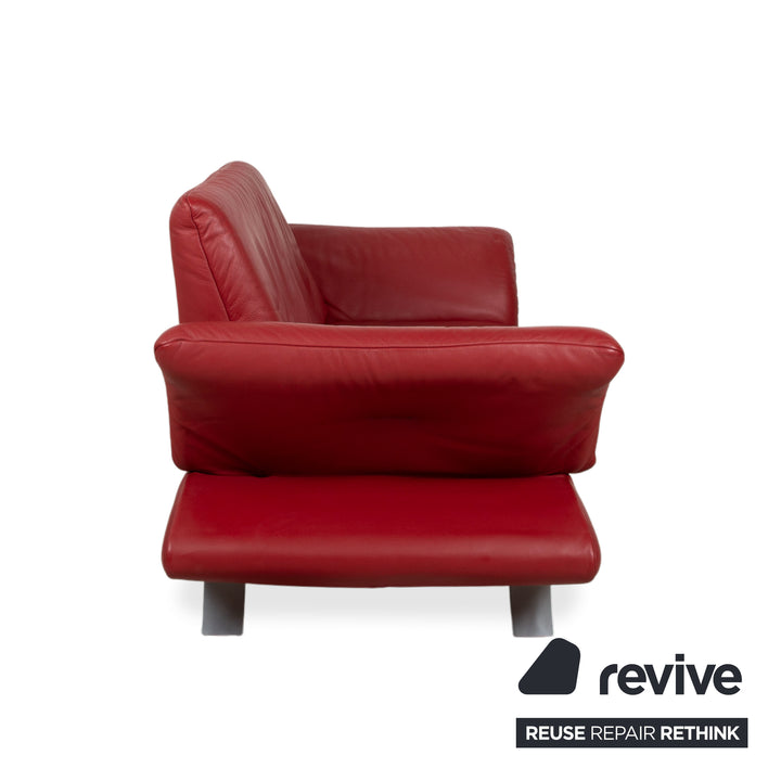 KOINOR Rossini Leather Two-Seater Red Manual Function Sofa Couch
