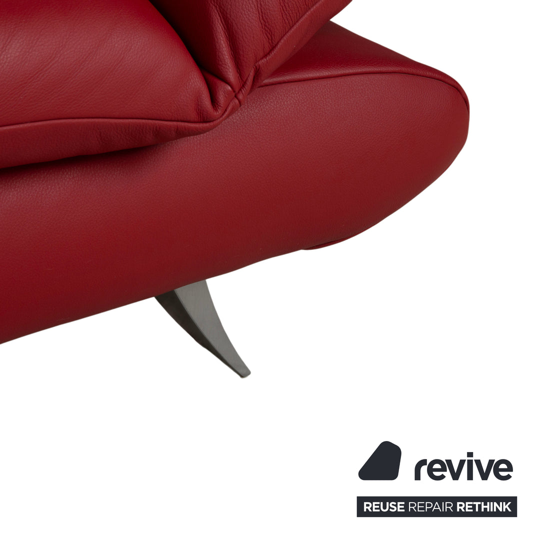 Koinor Rossini Leather Two Seater Red Manual Function Sofa Couch