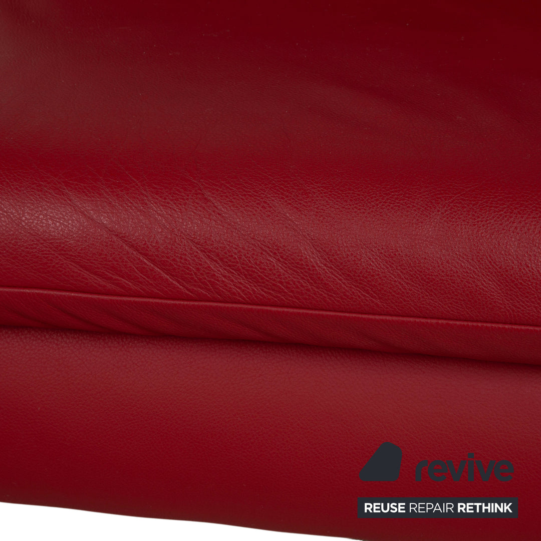 Koinor Rossini Leather Two Seater Red Manual Function Sofa Couch