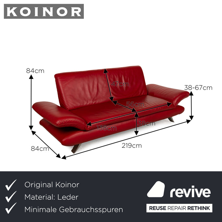 Koinor Rossini Leder Zweisitzer Rot manuelle Funktion Sofa Couch