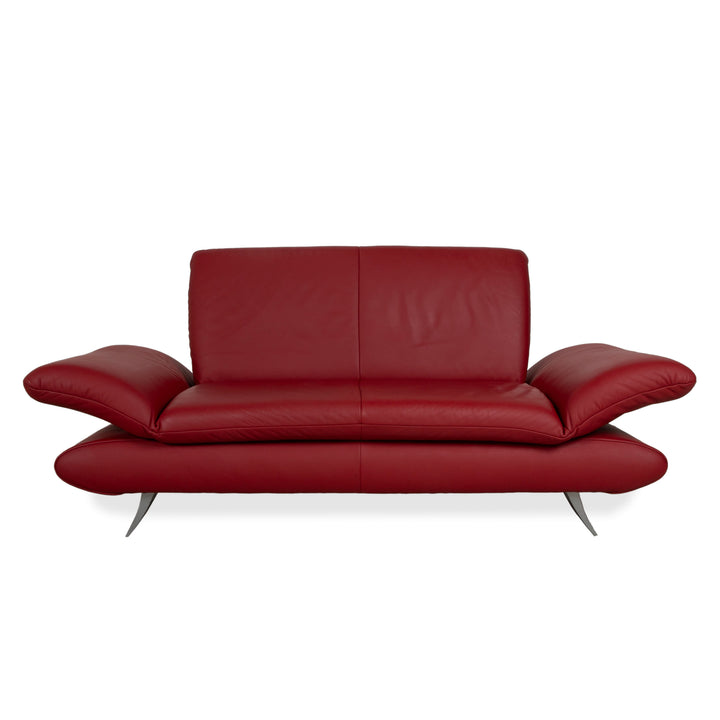 Koinor Rossini Leather Two Seater Red Manual Function Sofa Couch