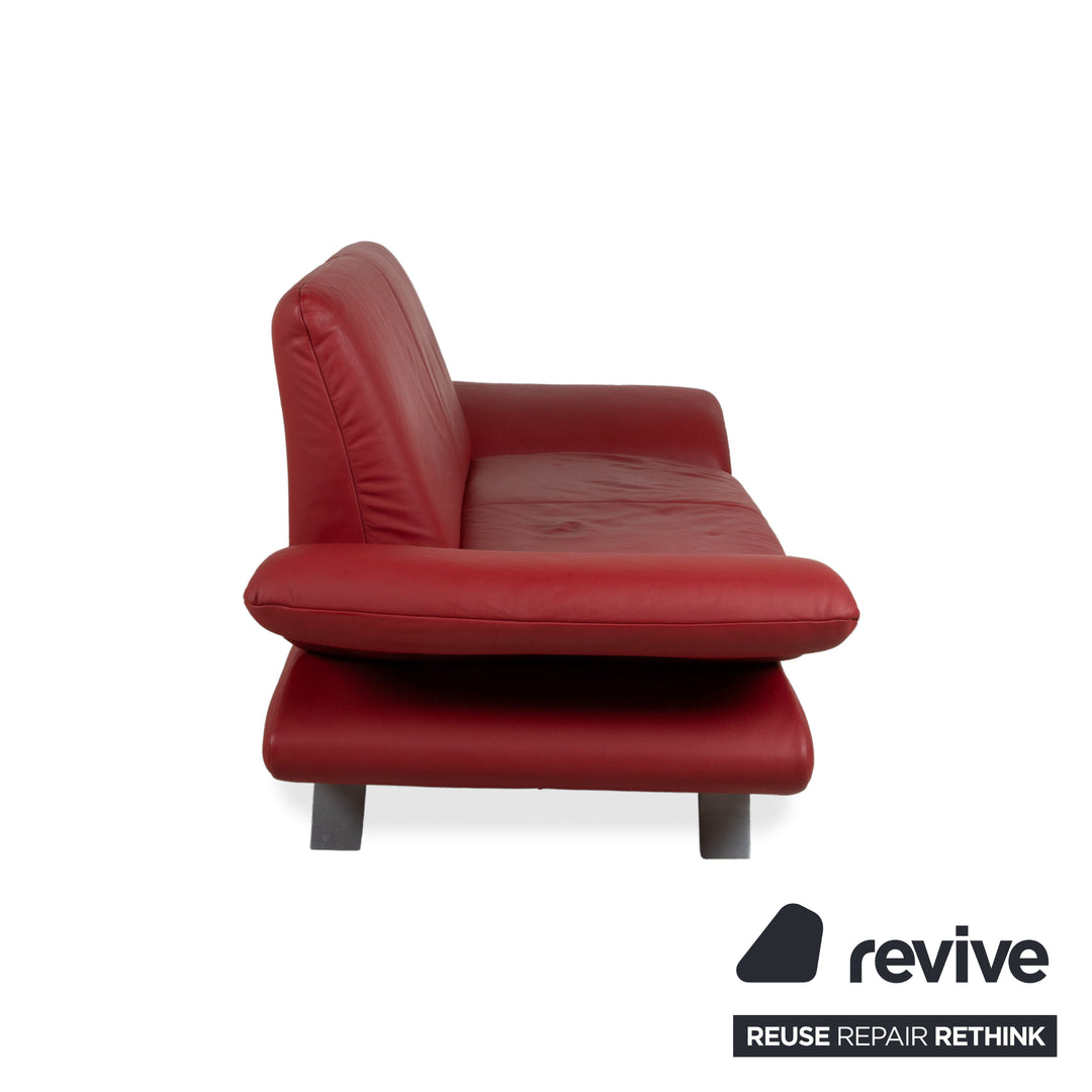 Koinor Rossini Leather Two Seater Red Manual Function Sofa Couch