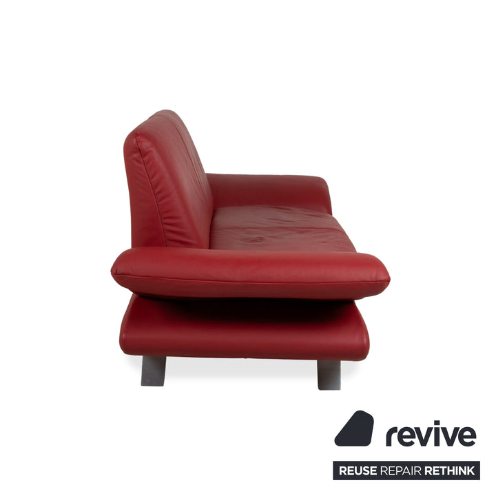 Koinor Rossini Leather Two Seater Red Manual Function Sofa Couch