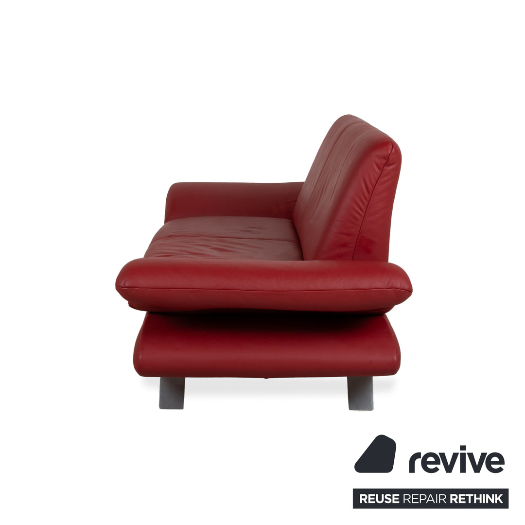 Koinor Rossini Leather Two Seater Red Manual Function Sofa Couch