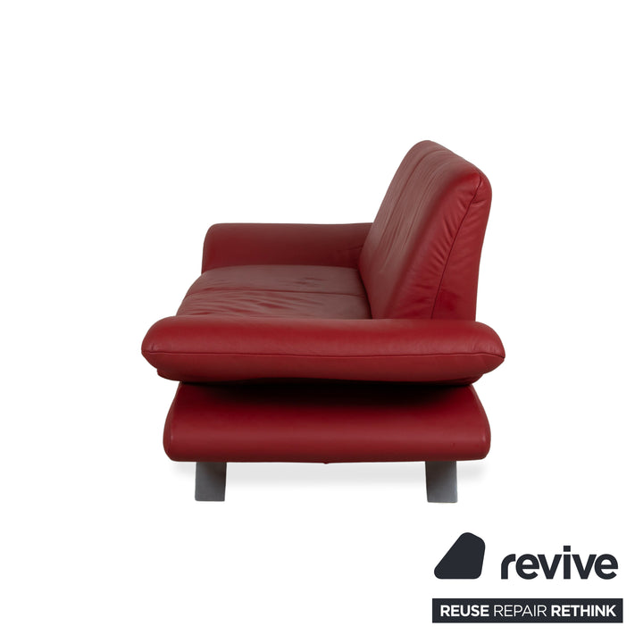 Koinor Rossini Leather Two Seater Red Manual Function Sofa Couch